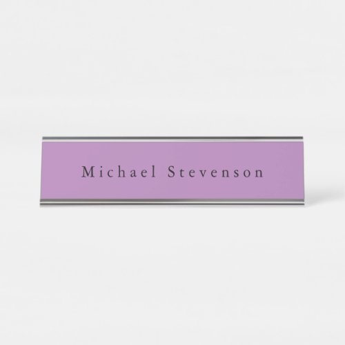 Trendy Modern Professional Lavender Color Desk Name Plate