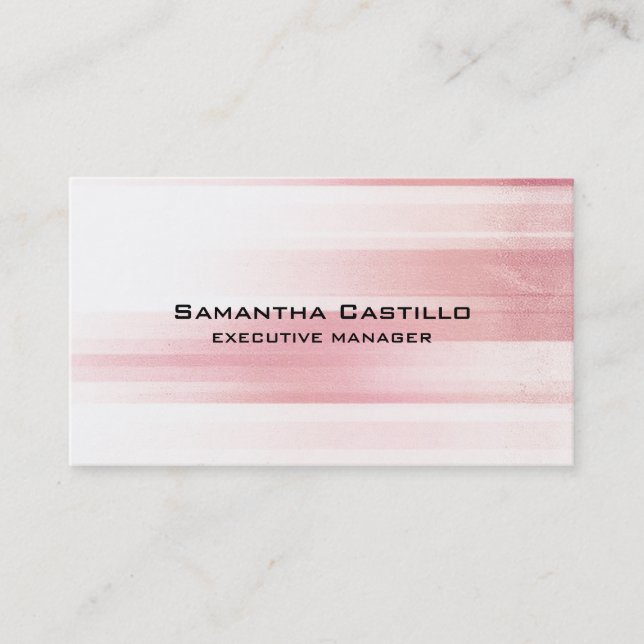 Trendy Modern Professional Pink Background Business Card (Front)