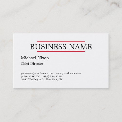 Trendy Modern Professional Plain Minimalist Business Card