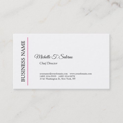 Trendy Modern Professional Plain Minimalist Custom Business Card