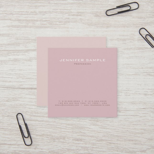 Trendy Modern Professional Premium Silk Luxury Square Business Card (Front/Back In Situ)