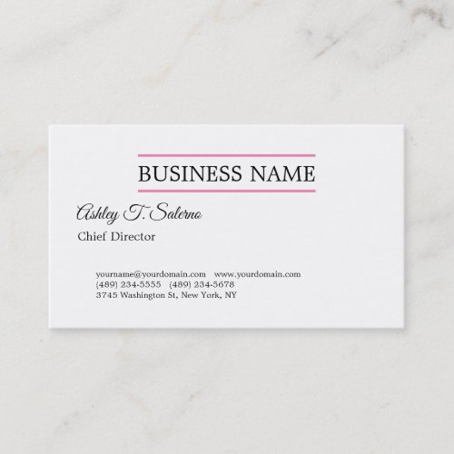 Trendy Modern Professional Simple Plain Minimalist Business Card