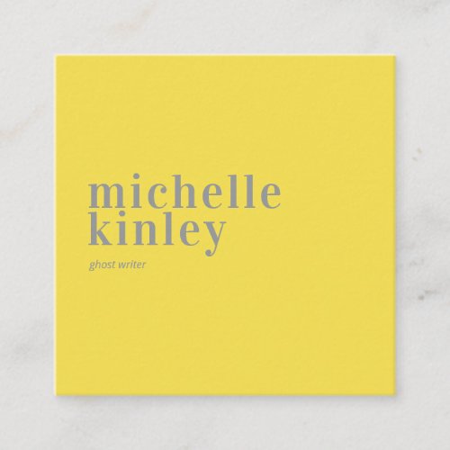 Trendy modern professional yellow networking square business card