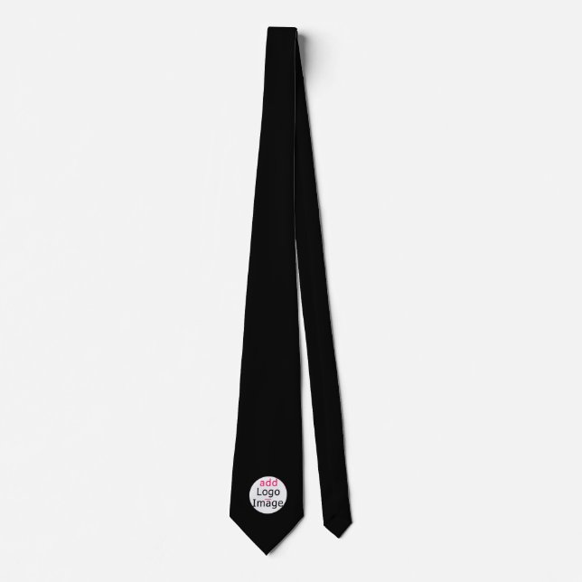 Trendy  Modern Promotional Customizable Black Neck Tie (Front)