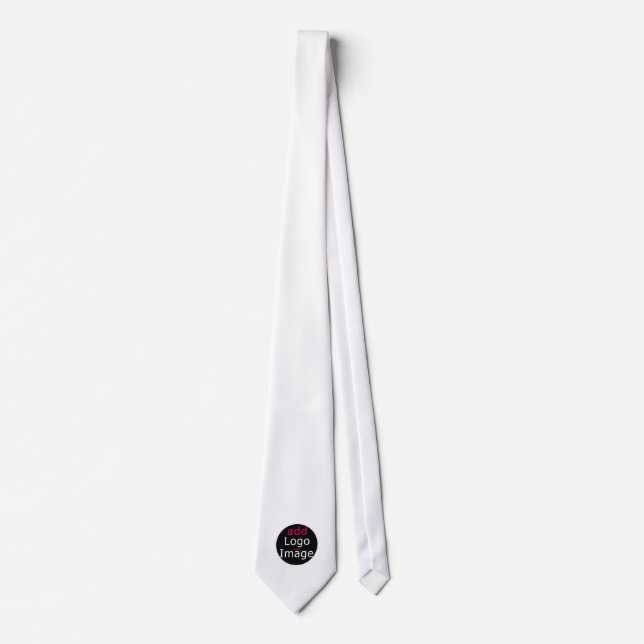 Trendy  Modern Promotional Customizable White  Neck Tie (Front)