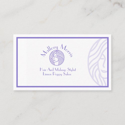 Trendy  Modern Purple Tone MakeupHair Stylist Business Card