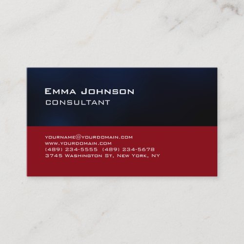 Trendy Modern Red Blue Stripes Consultant Business Card