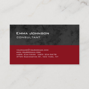 Trendy Modern Red Grey Black Stripes Consultant Business Card