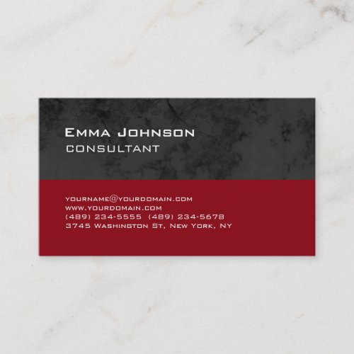 Trendy Modern Red Grey Black Stripes Consultant Business Card