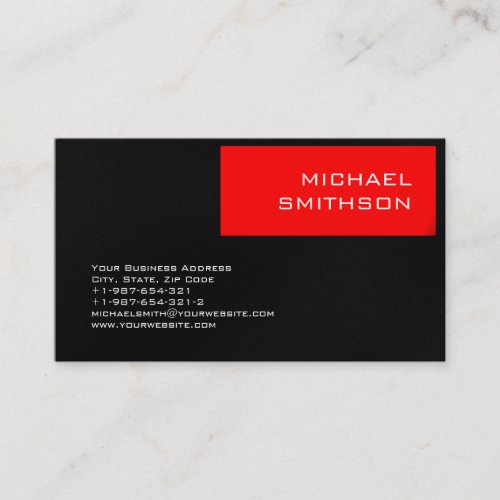 Trendy Modern Red Stripe Black Gray Business Card