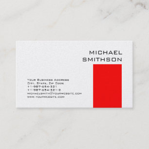Trendy Modern Red Stripe Business Card