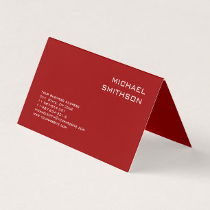 Trendy Modern Red White Business Card