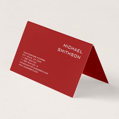 Trendy Modern Red White Business Card