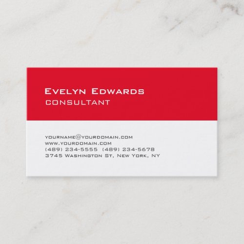 Trendy Modern Red White Stripes Consultant Business Card