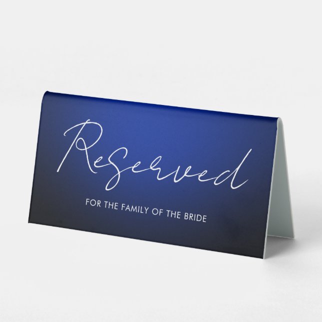 Trendy Modern Reserved Table Sign for Wedding (Front)