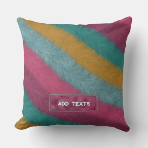 Trendy Modern Retro Fur Texture Style Add Name Throw Pillow Zazzle