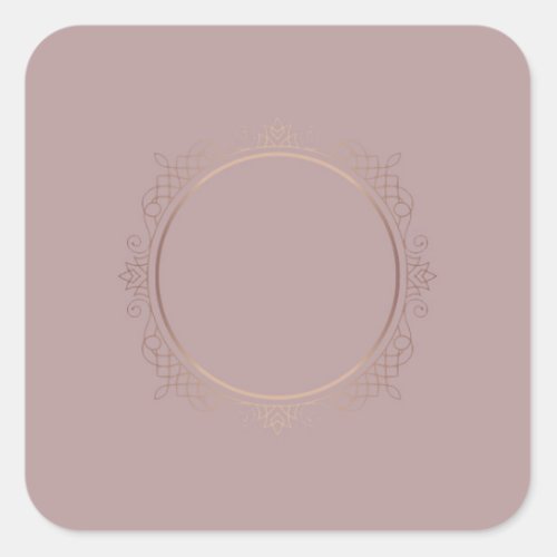 Trendy Modern Rose Gold Blank Template Add Text Square Sticker