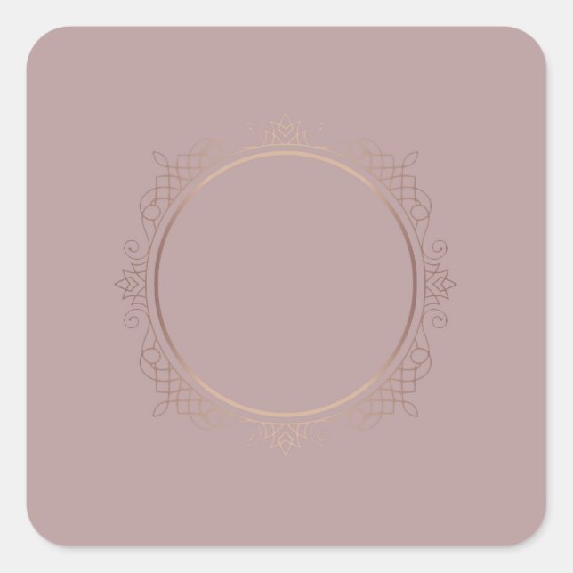 Trendy Modern Rose Gold Blank Template Add Text Square Sticker (Front)