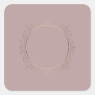 Trendy Modern Rose Gold Blank Template Add Text Square Sticker