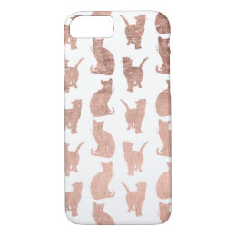 Trendy modern rose gold cats pattern custom iPhone 8/7 case