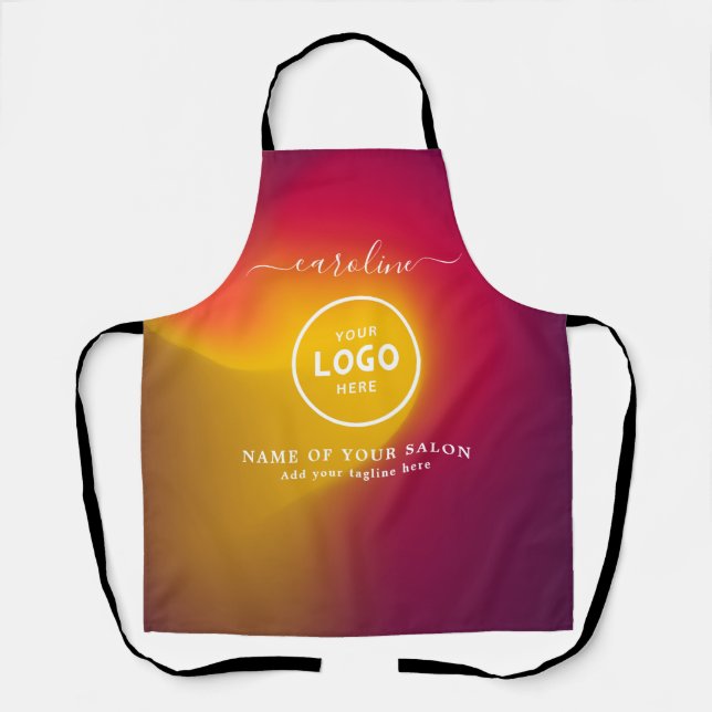  Trendy Modern Salon Logo Apron (Front)