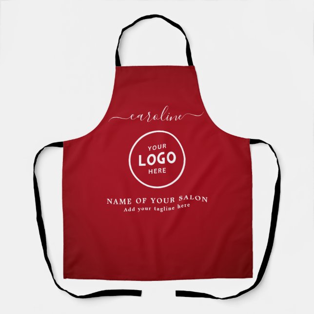  Trendy Modern Salon Logo Apron (Front)