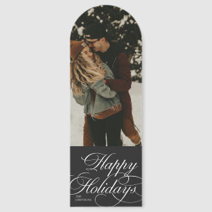 Trendy Modern Script & Arch 1 Photo Christmas Card Bookmarks