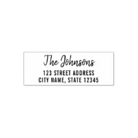 Trendy Modern Script Family Name Return Address Self-inking Stamp