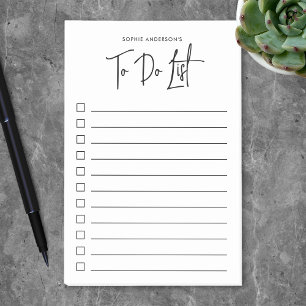 Trendy Modern Script Minimalist To Do List Post-it Notes