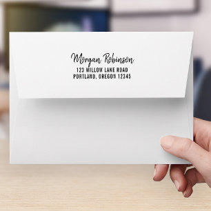 Trendy Modern Script Name Return Address Envelope