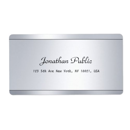 Trendy Modern Script Silver Template Shipping Cool Label