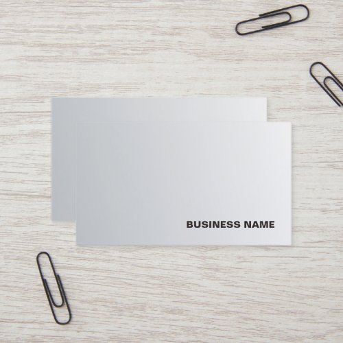 Trendy Modern Silver Minimalistic Luxury Company Business Card