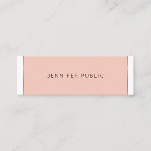 Trendy Modern Simple Chic Design Blush Pink Plain Mini Business Card