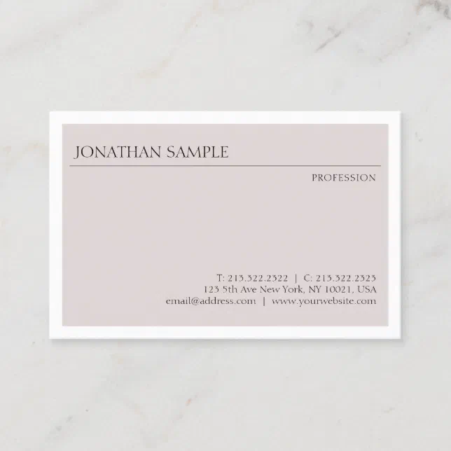 Trendy Modern Simple Design Elegant Professional Business Card | Zazzle