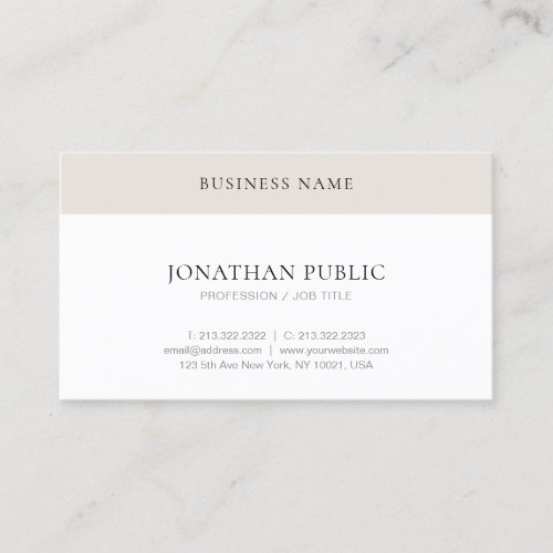 Trendy Modern Simple Elegant Professional Template Business Card
