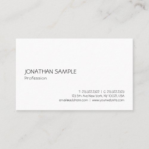 Trendy Modern Simple Elegant Template Professional Business Card