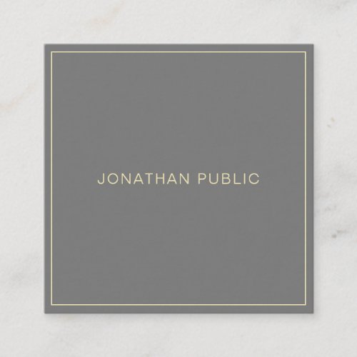 Trendy Modern Simple Professional Template Luxury Square Business Card