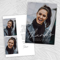 Trendy Modern Simple Script Three Photo Graduation