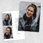 Trendy Modern Simple Script Three Photo Graduation Thank You Card