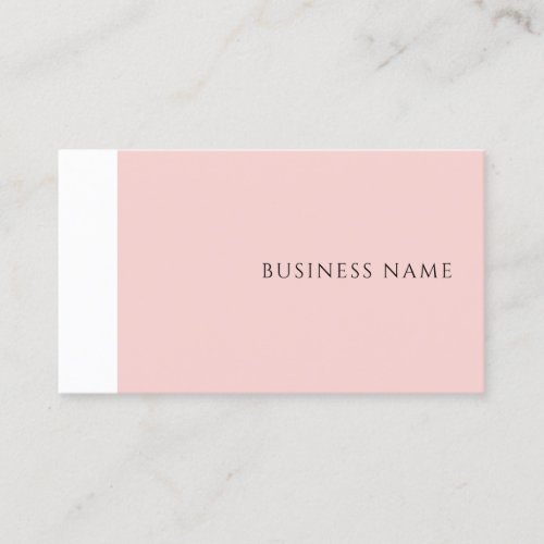 Trendy Modern Simple Template Blush Pink Elegant Business Card