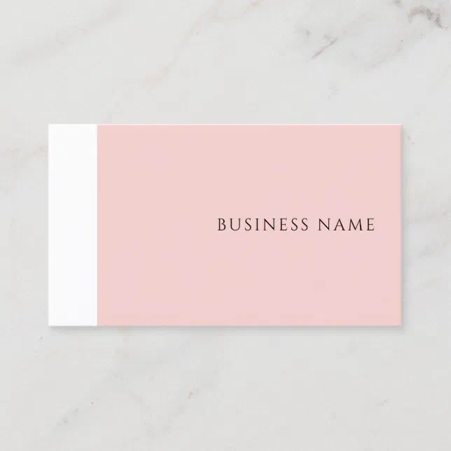 Trendy Modern Simple Template Blush Pink Elegant Business Card | Zazzle
