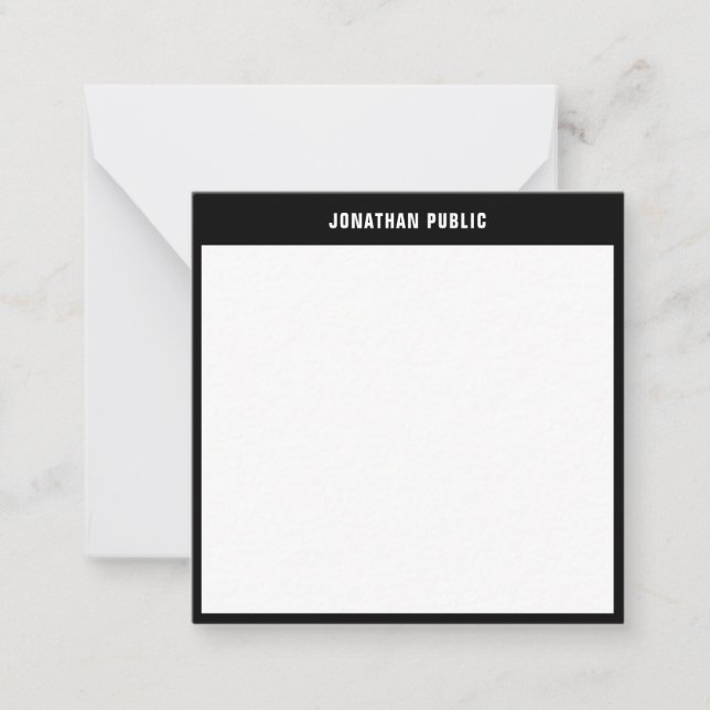 Trendy Modern Simple Template Elegant Black Border (Front)