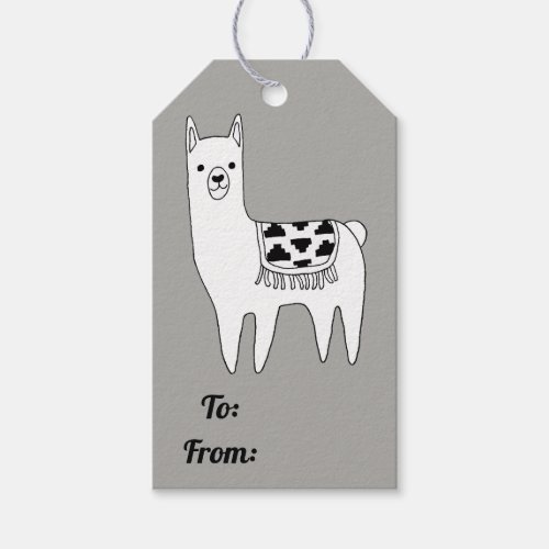 Trendy Modern Sketchy Aztec Llama Gift Tags