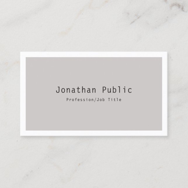 Trendy Modern Sophisticated Minimalist Template Business Card (Front)