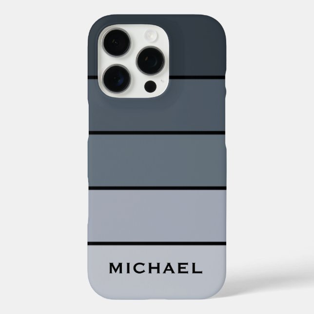 Trendy Modern Space Gray Stripes Case-Mate iPhone Case (Back)