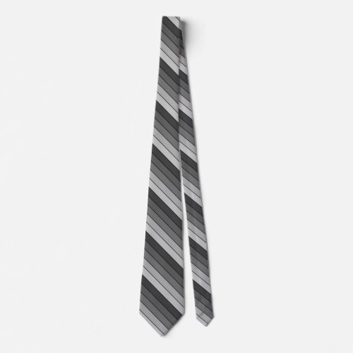 Trendy Modern Space Gray Stripes Neck Tie
