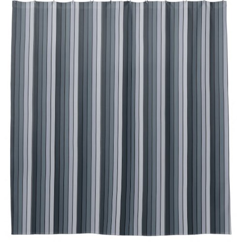 Trendy Modern Space Gray Stripes Shower Curtain