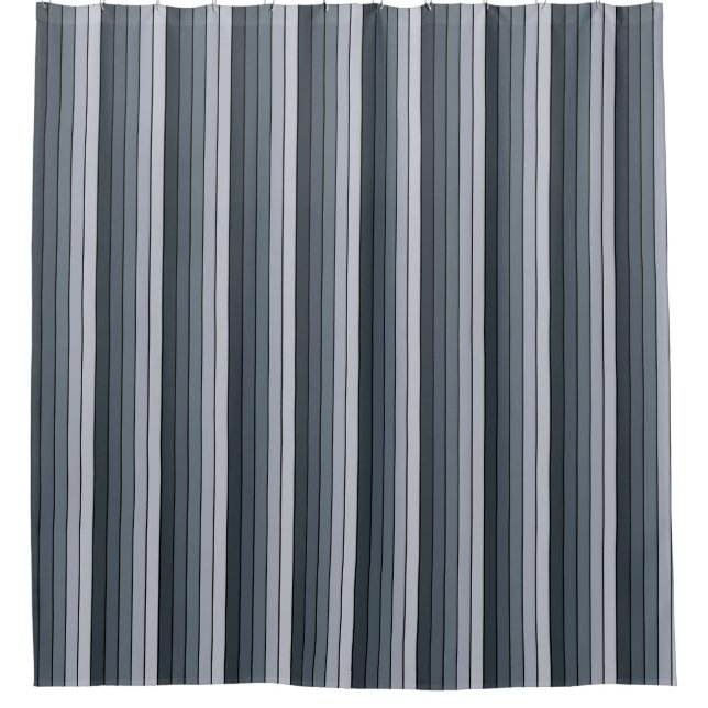 Trendy Modern Space Gray Stripes Shower Curtain (Front)