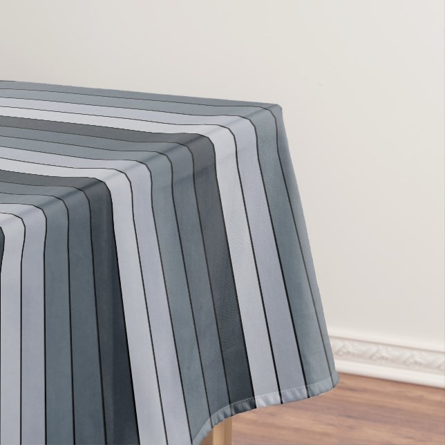 Trendy Modern Space Gray Stripes Tablecloth (In Situ)