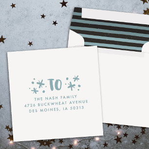 Trendy Modern Stars Handwritten New Years Envelope